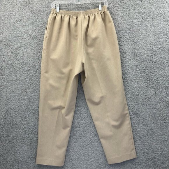 Vintage Alfred Dunner Pull On Elastic Straight Leg Pants Beige Women's Size 14 - Picture 3 of 9